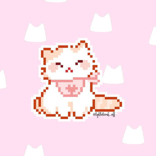 pink pixel kitty icon